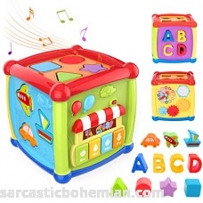 TUMAMA Baby Activity Cube Toys,Baby Early Educational Toys for 12 to 18 Months 1 2 3 Years Old Boys and Girls Baby Shape Sorter and Piano Musical Toys B07JJ1FRZ5
